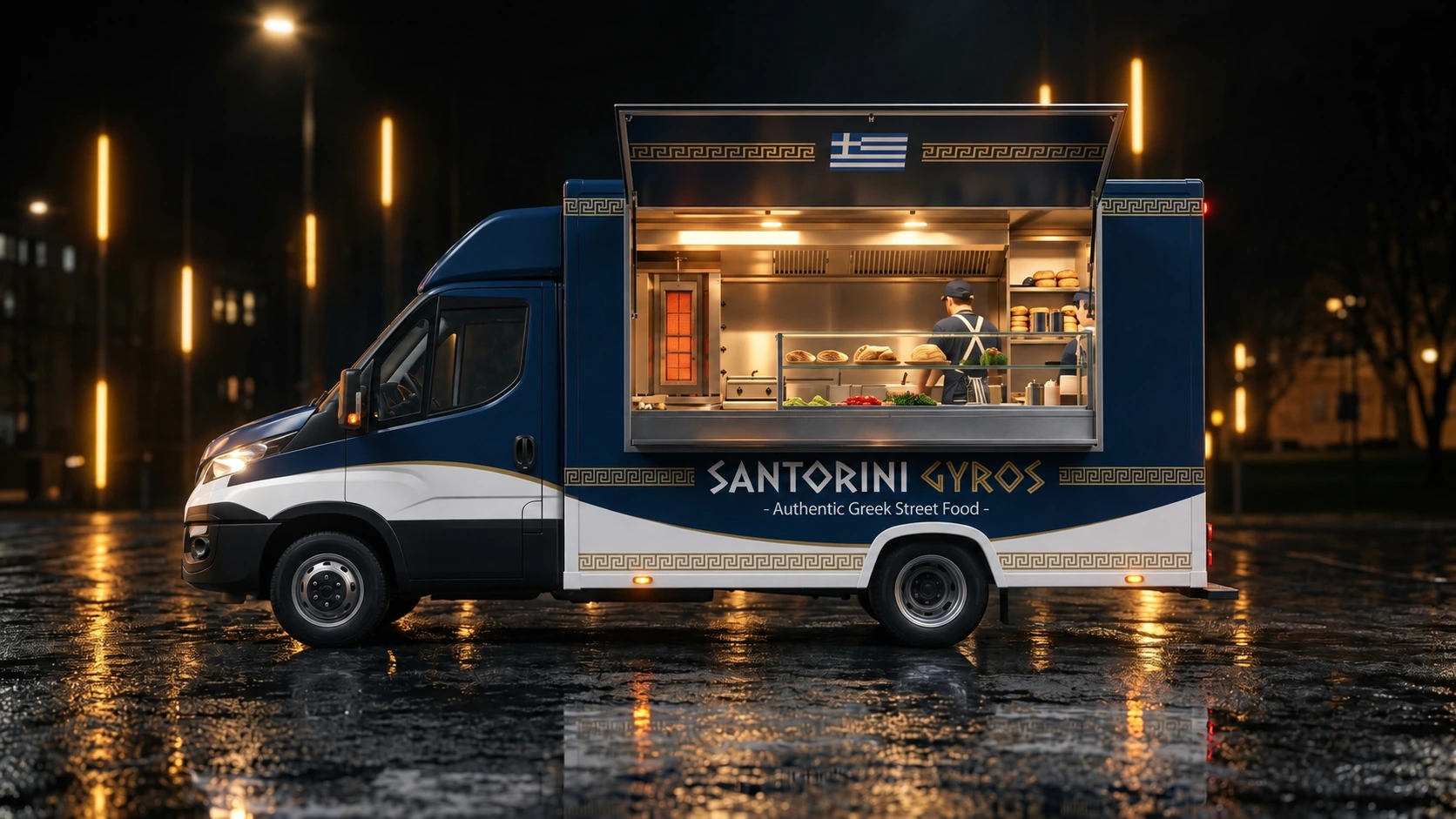 Open Santorini Gyros service truck